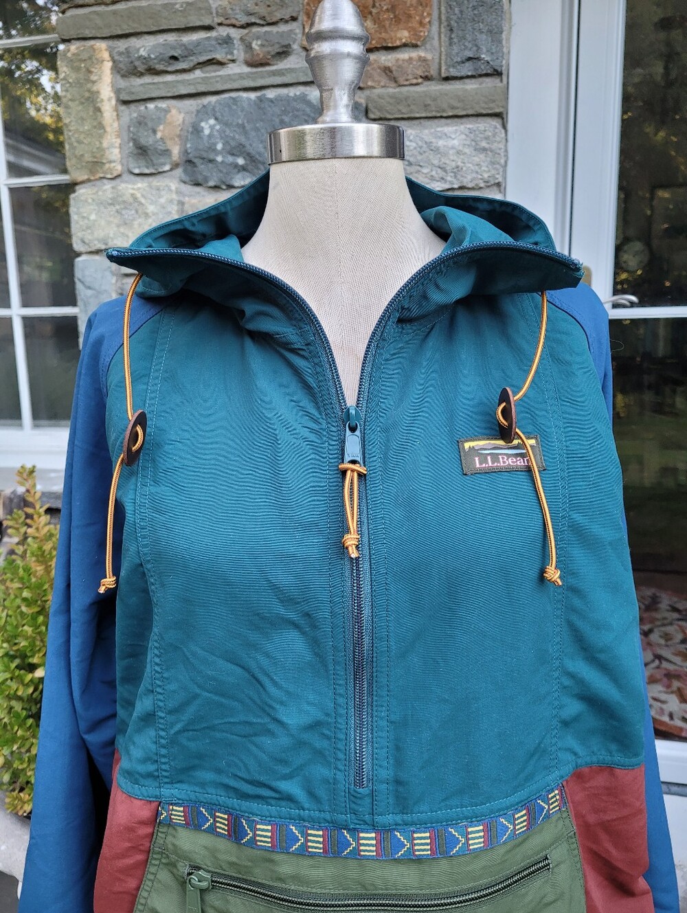 L.L.Bean Colorblock Anorak Pullover Jacket - Picture 2 of 14